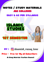 Islamic Studies 1st Sem Notes Major Minor.pdf